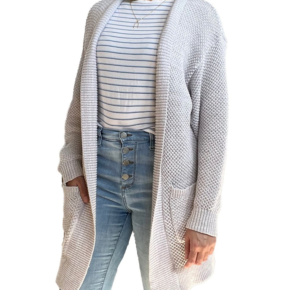Express Tan Knit Long Cardigan (Size Extra Small)